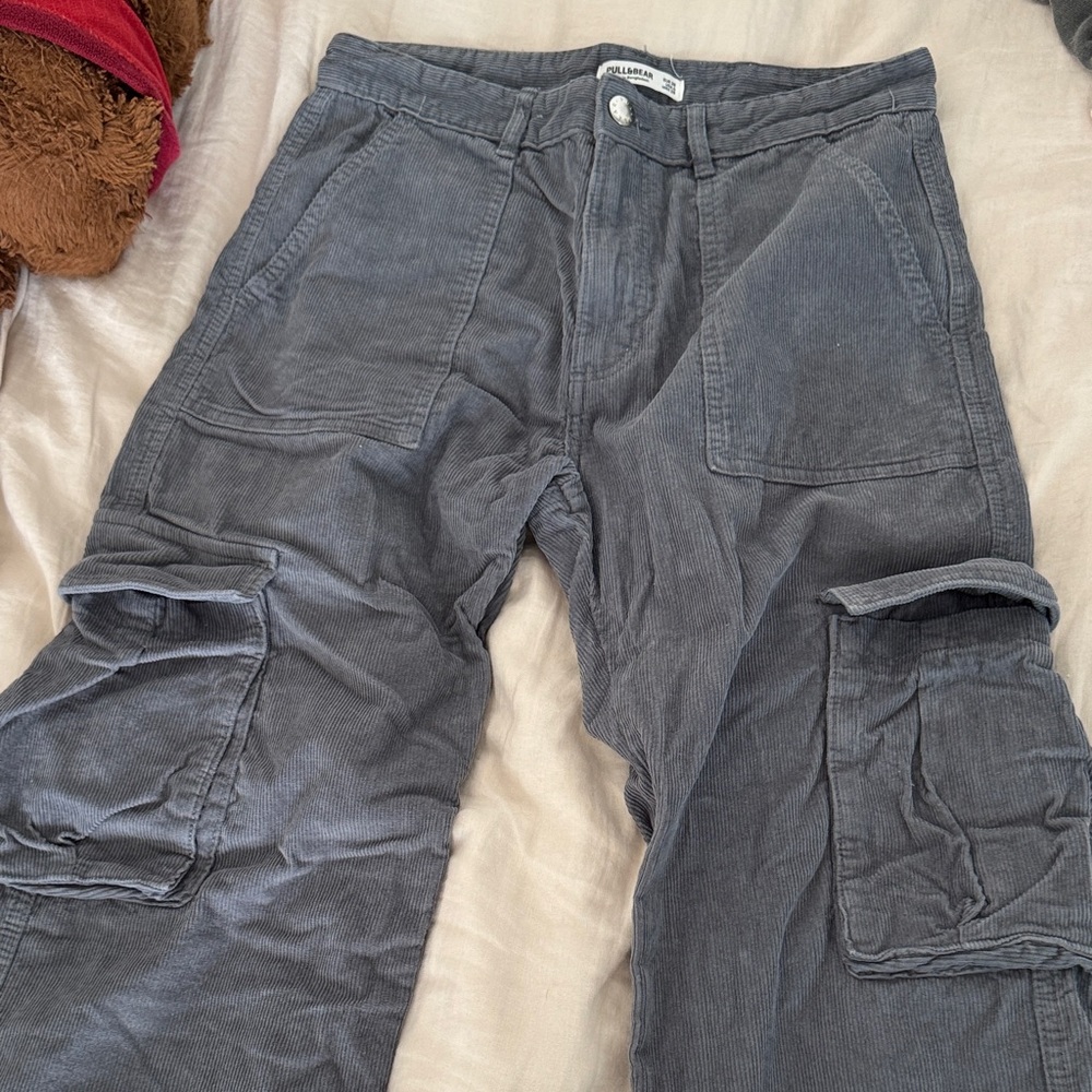 Pull&Bear Petite Charcoal Cargo Trouser